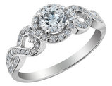 3/4 Carat (ctw Color H-I, I1-I2) Diamond Infinity Halo Engagement Ring in 14K White Gold